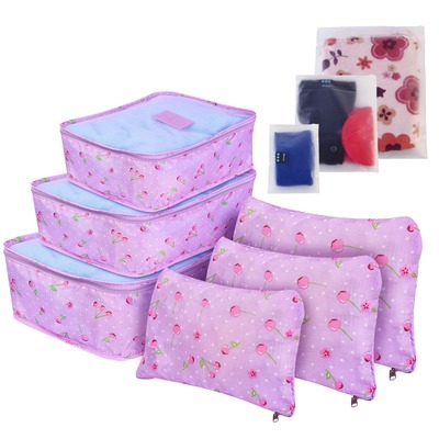 9Pcs Clothes Storage Bags Water-Resistant Travel Luggage Organizer Clothing Packing Cubes for Blouse Hosiery Stocking Underwear-Purple
