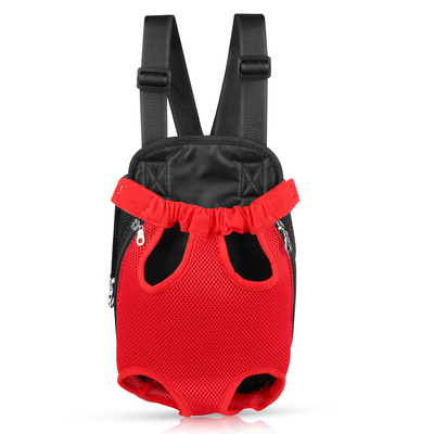 Dog Carrier Backpack Legs Out Front Pet Backpack Carrier Travel Bag Adjustable Shoulder Straps for Hiking Camping Shopping Biking-Red
