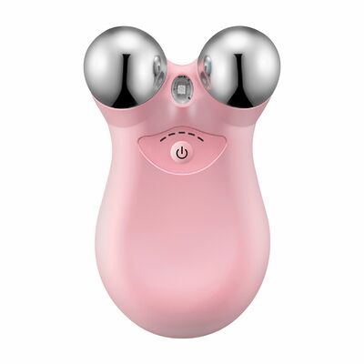 Rechargeable Face Massager: Microcurrent Roller with 5 Gears for Intelligent Facial Massage - Tightens, Lifts, Reduces Wrinkles-Pink