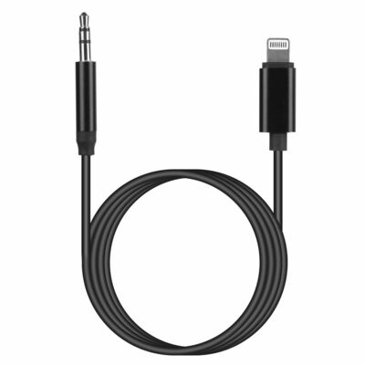 iOS 8 Pin to 3.5mm Car Audio Adapter Cord for iPhone 13/12/11/XR/XS/X/8/7/6 Plus/SE/iPad Pro/Air/mini/iPod - Headphone Jack-Black