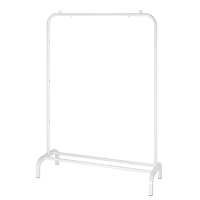 33lbs Loading Garment Racks Freestanding Clothing Racks Clothes Rack Stands Organizer with Bottom Shelf for Dormitory Home-White
