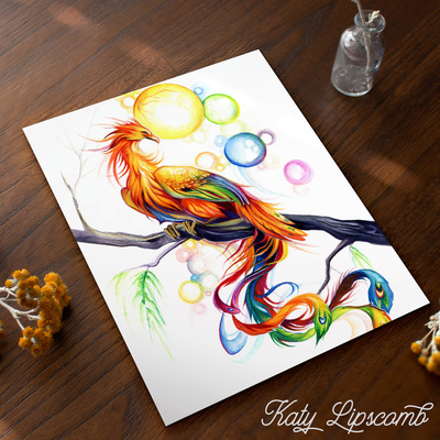 Mystic Rainbow Phoenix - Print