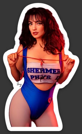 Lisa from Weird Science 1.78″ × 3″ die cut sticker