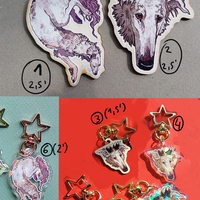 Wooden/Acrylic charms: BORZOI - Thumbnail 1