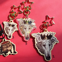 Wooden/Acrylic charms: BORZOI - Thumbnail 4
