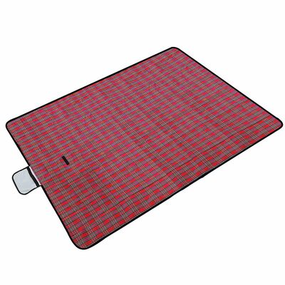 60" x 78" Waterproof Picnic Blanket Handy Mat with Strap Foldable Camping Rug for Camping Hiking Grass Travelling-Red