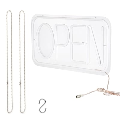 LED Open Sign 16.5x9.1in Business Neon Open Sign Advertisement Board with 11 Levels Adjustable Brightness-Warm White