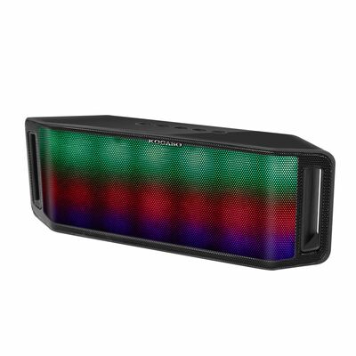 LED Wireless Speaker - Multicolor, Hands-free, FM Radio, USB, MMC, Aux In - for Party, Camping, Travel-Black
