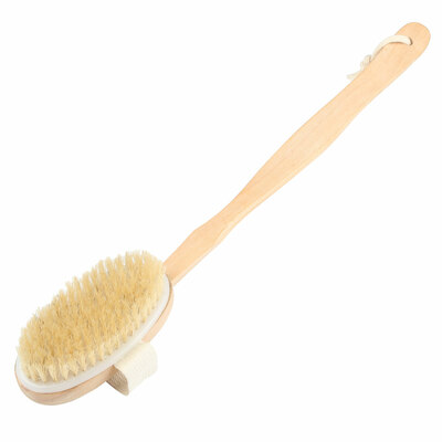 Bath Brush 15" Shower Body Back Scrubber with Long Handle Detachable Brush for Cellulite Exfoliating Detox