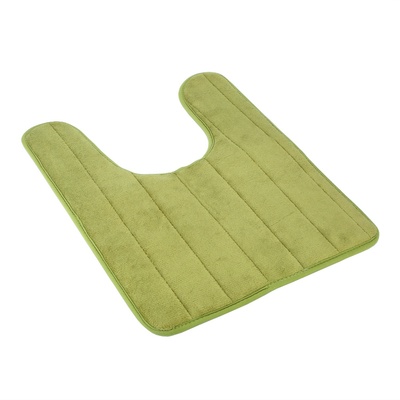 U Shaped Bathroom Rugs Contour Non-slip Toilet Mat Absorbent Cozy Velvet Floor Mat 23.62 x 19.69in-Green