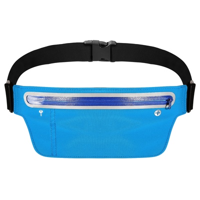 Unisex Sport Waist Pack Running Belt Bag Pouch Adjustable Bounce Free Sweat-Proof Lightweight Slim-Blue