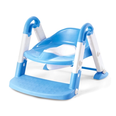 Kids Toilet Seat Toddler Potty Training Chair w/ Steps Stool Baby Toilet Ladder Anti-slip Safety-Blue