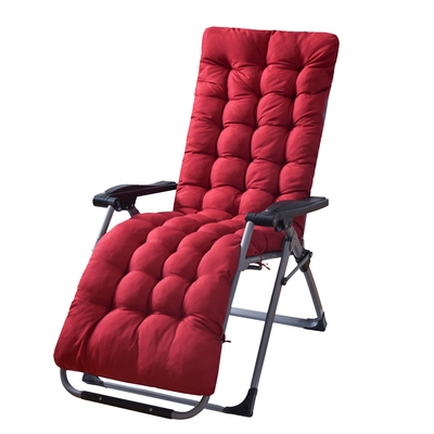 66.92x22.04in Thickened Chaise Lounger Cushion Recliner Rocking Chair Sofa Mat Deck Chair Cushion-Red