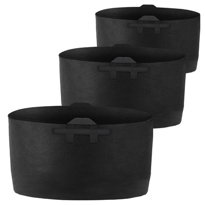 3 Pack Plant Grow Bags Potato Vegetable Planter Bags Breathable Planting Fabric Pots 10Gallons-Black