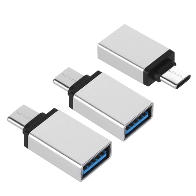 3 Packs USB C Type-C Male to USB A 3.0 OTG Male Port Converter Adapter Data Connector Android-Gray