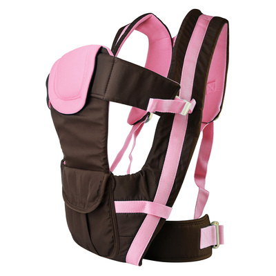Baby Carrier Breathable Adjustable Wrap Sling Backpack Front Back Chest Infant Carrier Bag-Pink