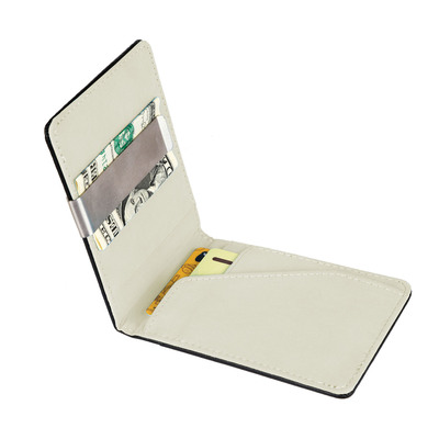 Unisex PU Leather Wallet RFID Blocking Slim Bifold Credit Card Holder with Money Clip-White