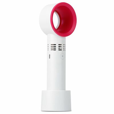 Rechargeable Bladeless Fan - Portable Handheld Cooling with 3 Gears & LED Indicator-White