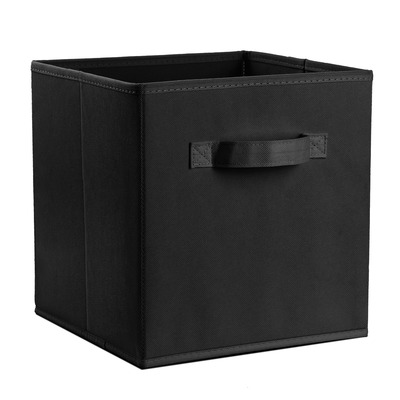 4 Pack Foldable Storage Cube Bins Cloths Closet Space Organizer Basket Shelves Box for Clothes Toys Books Cabinet-Black
