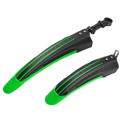 Bicycle Fender Set Adjustable Front Rear Mud Guard Mountain Bike Mudguards Splashboard Fit for 24 ' '-26 ' ' Bikes-Green
