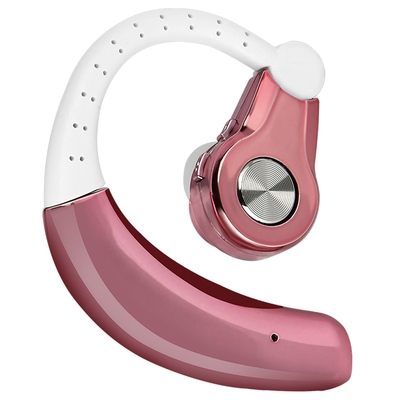 Wireless Earpiece Right In-Ear Wireless Earphone w/ Mic Earhook For Business Office Driving 120Hrs Playtime-Rose Gold