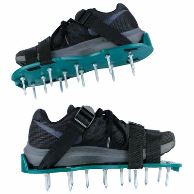 1Pair Lawn Aerator Shoes Grass Aerating Spike Sandal Heavy Duty Aerator Shoes w/ Adjustable Straps for Lawn Garden