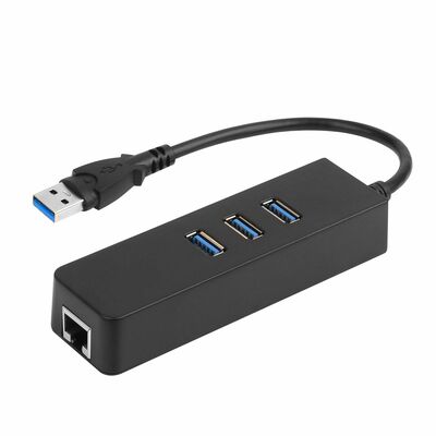 3-Port USB 3.0 Hub Gigabit Ethernet Adapter - 10/100/1000 Mbps LAN Converter - RJ45 Wired USB Network Adapter