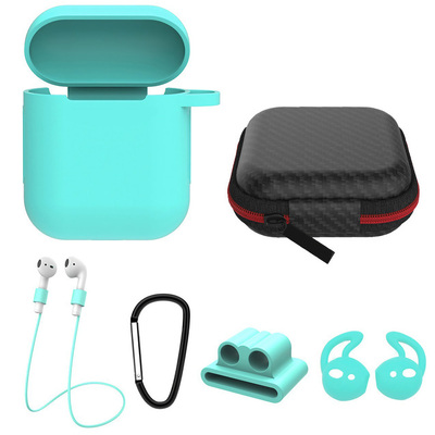 Silicone Case for Apple AirPod 1 2 AirPods Protective Cover Skin w/Strap Ear Hooks Watch Band Holder-Green