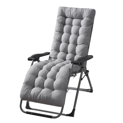 66.92x22.04in Thickened Chaise Lounger Cushion Recliner Rocking Chair Sofa Mat Deck Chair Cushion-Gray