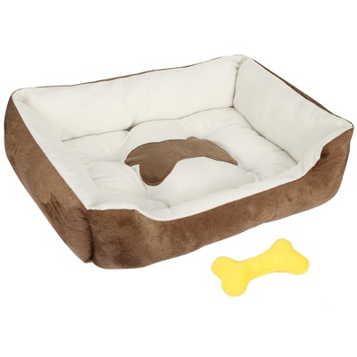 Pet Dog Bed Soft Warm Fleece Puppy Cat Bed Dog Cozy Nest Sofa Bed Cushion Mat For S/M Dog-Brown-XXL
