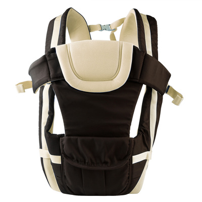 Baby Carrier Breathable Adjustable Wrap Sling Backpack Front Back Chest Infant Carrier Bag-Khaki