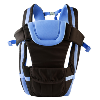 Baby Carrier Breathable Adjustable Wrap Sling Backpack Front Back Chest Infant Carrier Bag-Blue