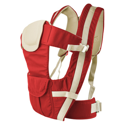 Baby Carrier Breathable Adjustable Wrap Sling Backpack Front Back Chest Infant Carrier Bag-Red