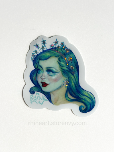 Cosmic Mermaid Glitter Sticker