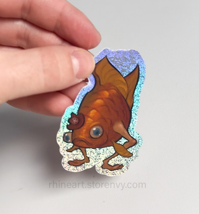 Cowboy Fish Glitter Sticker