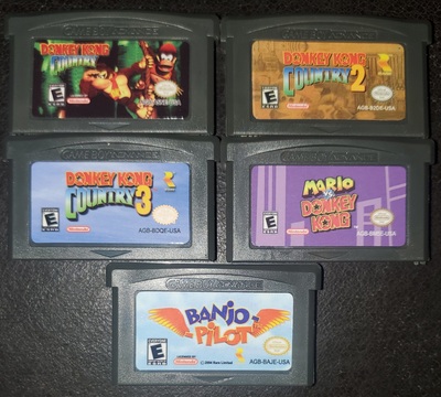 Donkey Kong Country DK 1 2 3, Mario vs. DK, Banjo Pilot GBA Video Game Nintendo Gameboy Advance