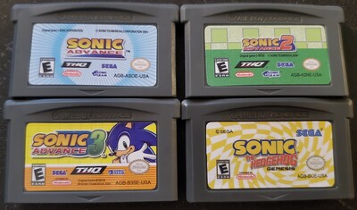 Sonic Advance 1, 2, 3, Genesis GBA Video Game Boy Advance Nintendo