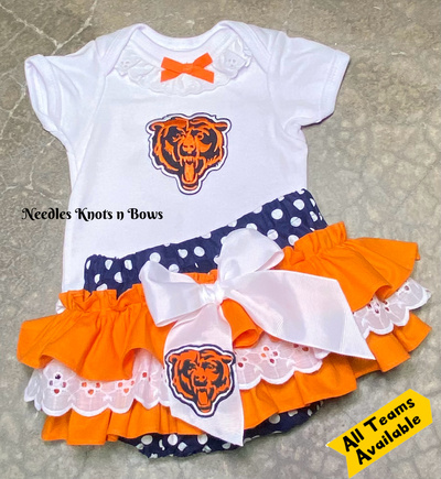 Girls Bears Game Day Football Outfit, Baby & Toddlers, Coming Home Outfit Girl