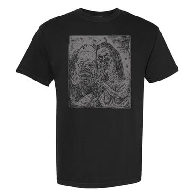 FLESHCRUMBLES x KINGCOBRAJFS - GREY ON BLACK - T SHIRT