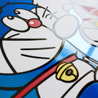 Oversize Varnish Print by Miguel Ángel Fúnez "Blue Cosmic Cat Mincemeat" - Thumbnail 3