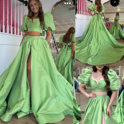 Two Piece Sage Prom Dresses