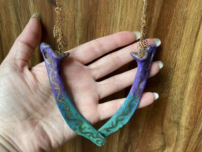🦄Unicorn Glory Hand-Painted Bone Earrings🦄
