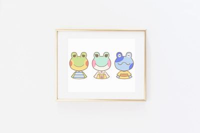 Frog Friends Collage Print