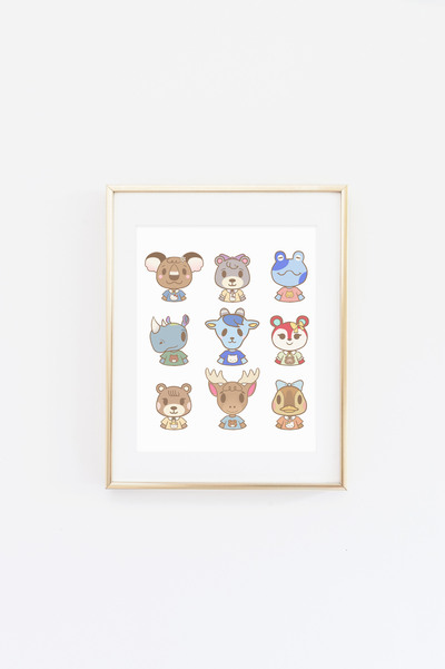 Kitty, Mimmy, and Friends Collage Print