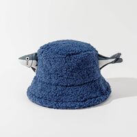 Funny Fish Fleece Fisherman Hat Bucket Hat - Thumbnail 4