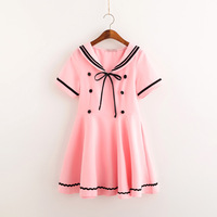 Cute Macaron Navy Sailor Dress - Thumbnail 1