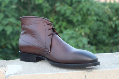 Crafted Leather Classic Brown Leather Chukka Boot