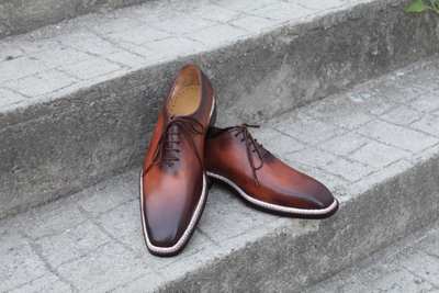 Crafted Leather Classic Oxford - Brown Calf Dress Double Norwegian Welted Lace up Men Shoes