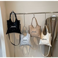 Chic Studded Leather Shoulder Bag - Thumbnail 7