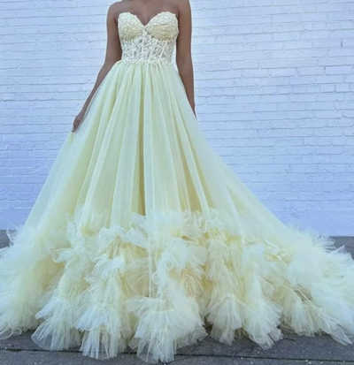 Yellow Prom Dresses PG865